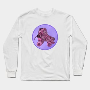 Pink Skate Zentangle Long Sleeve T-Shirt